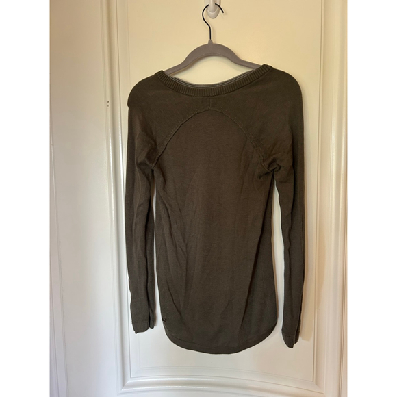 Women's Lululemon Olive Green Orange Long Sleeve lightweight Sweater, XS - Picture 6 of 6